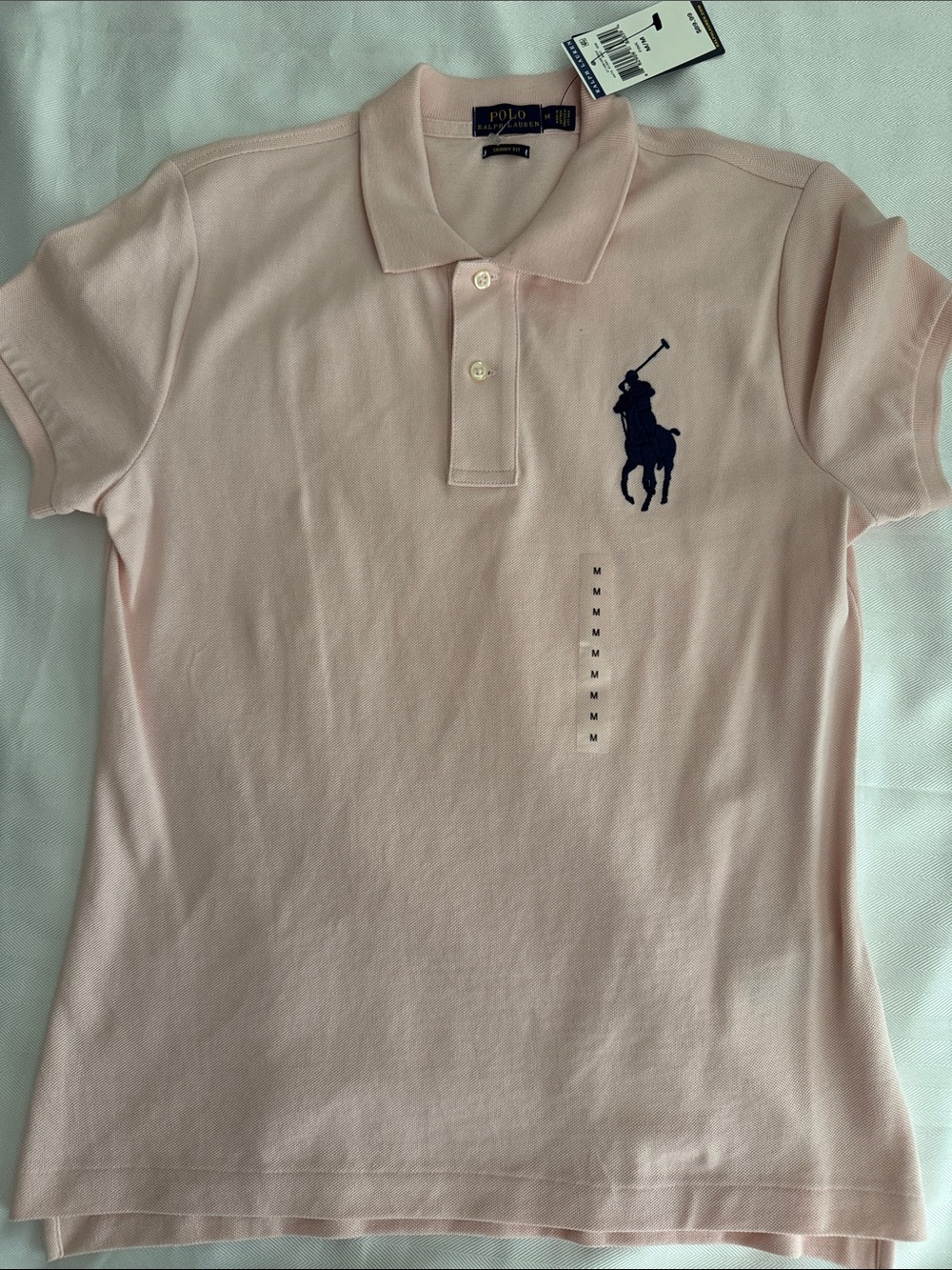 Polo by Ralph Lauren Light Pink Polo with Navy Pony Embroidery